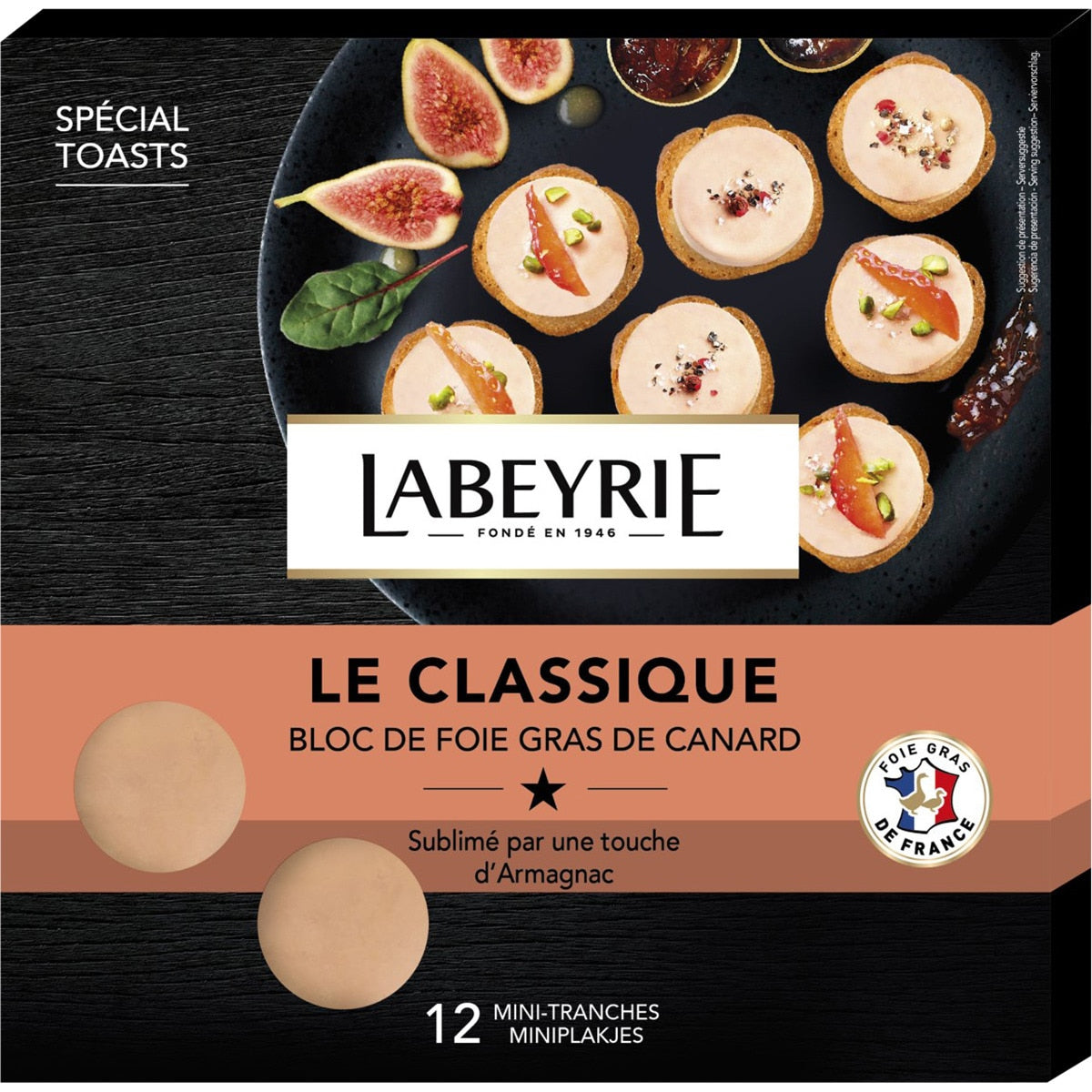 Labeyrie Le Raffiné · Bloc de foie gras de canard avec morceaux · avec  trancheur pour une découpe facile