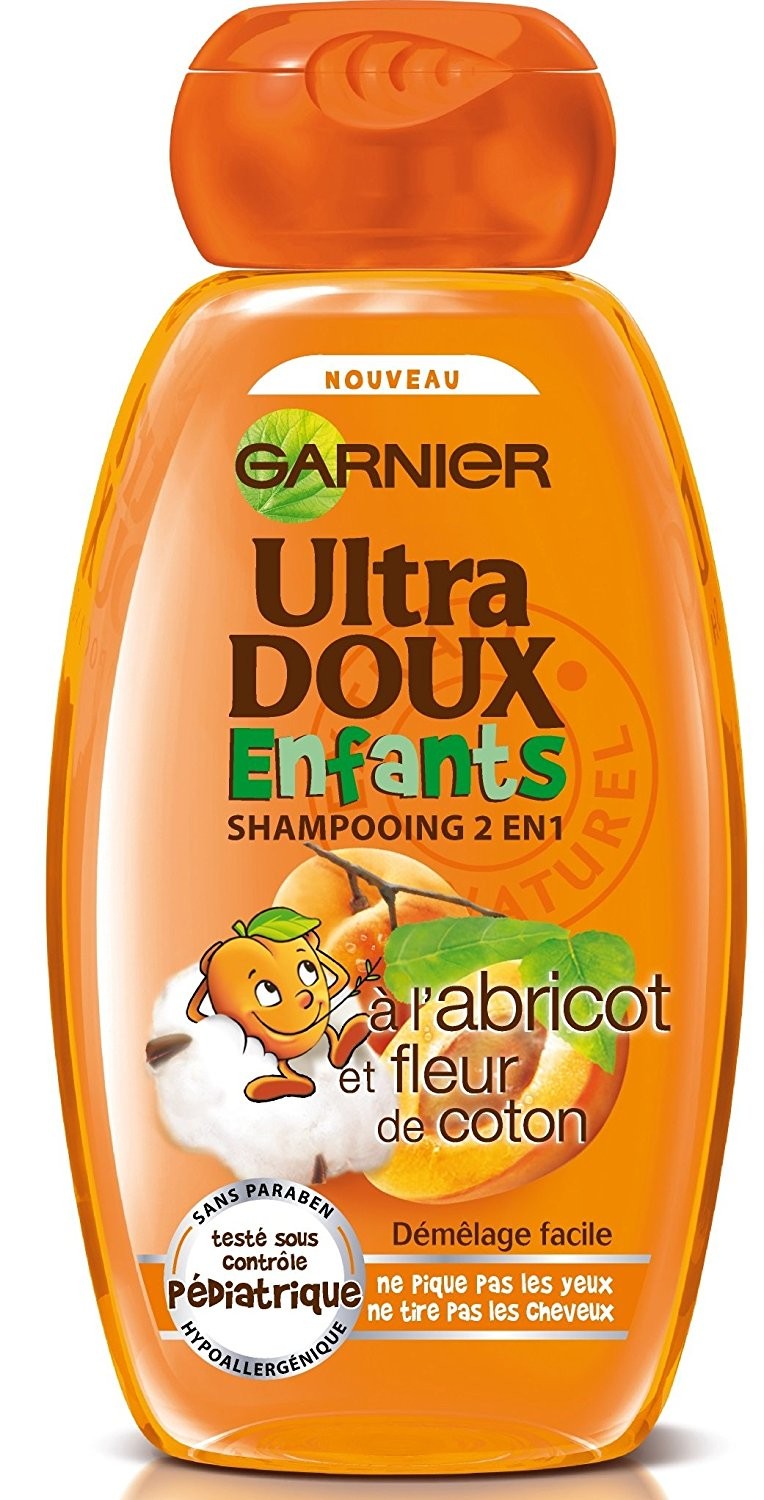 Ultra Doux, Enfants, Shampooing 2 en 1 à l'Abricot et Fleur de Coton -  Garnier