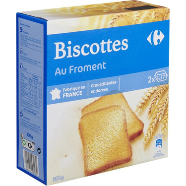 Biscottes nature CARREFOUR CLASSIC' : la boite de 100 - 800g à Prix  Carrefour